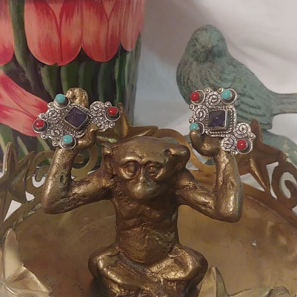 Vintage 925 Esperanza Gemsone earrings